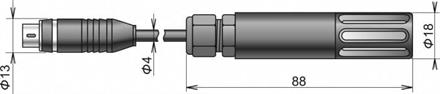 Digital temperature/humidity probe DIGIL/E-2, ELKA connector, cable 2 meter