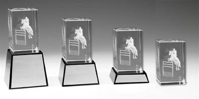 3D Glas Hästhoppning