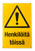 HENKILÖITÄ TÖISSA, ALUMIINI 200 x 300 mm