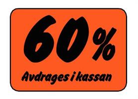 Etikett 60% Avdrages i kassan