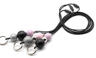 Avainnauha ClipRing - Rose&Silver&Black