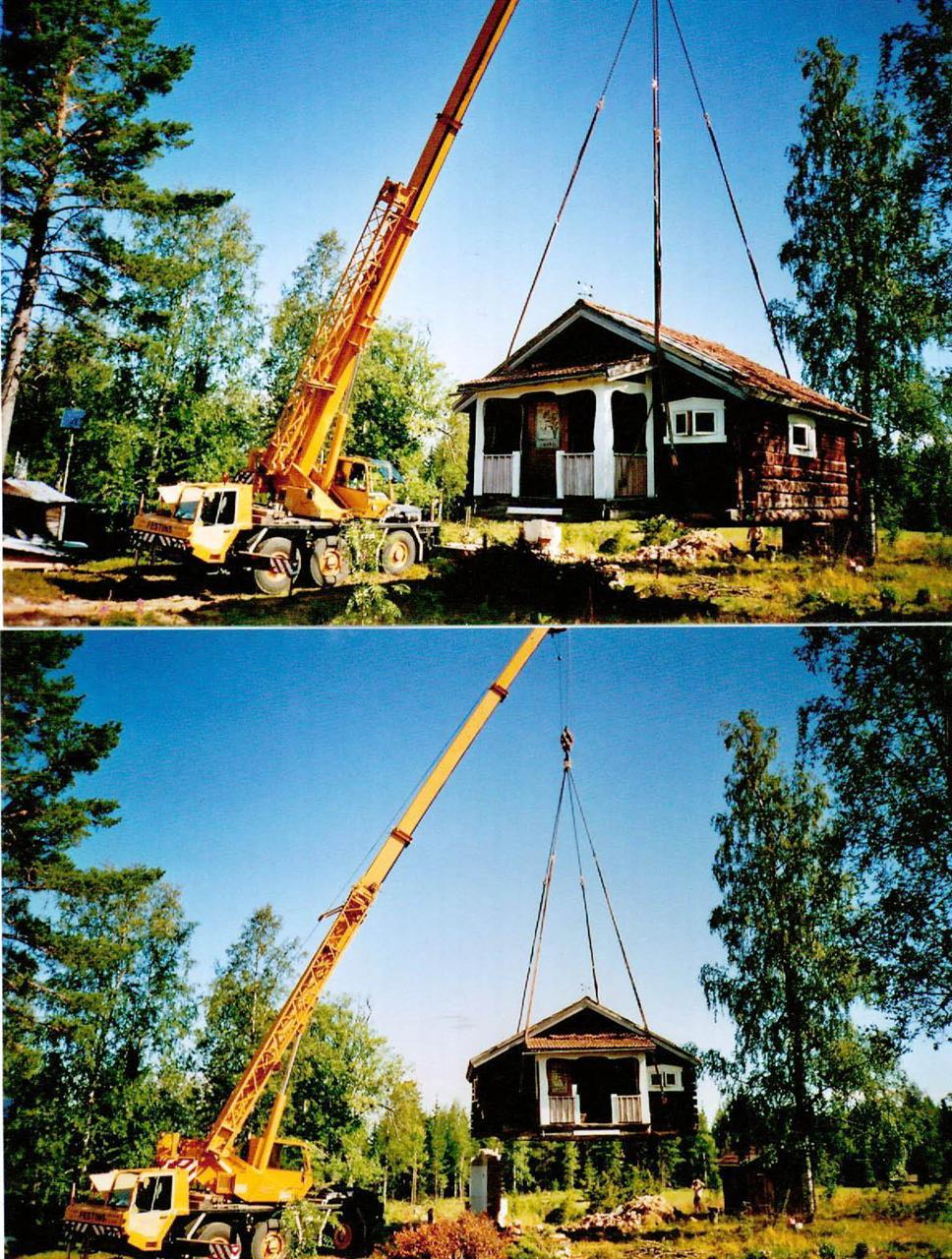 Husflytt med mobilkran, flytt av hus