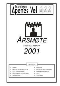 Program for Årsmøte 2001