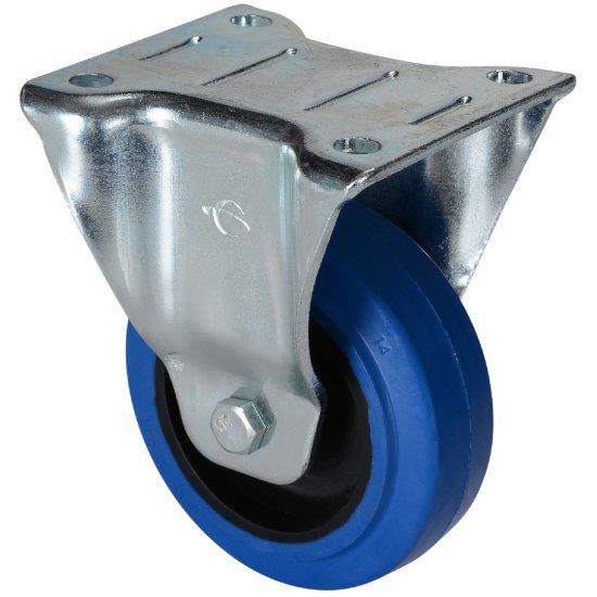 100 mm blå fasta hjul