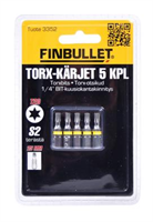 FINBULLET TORX RUUVAUSKÄRKISARJA 5 kpl 1/4" T20 x 25 mm 3352