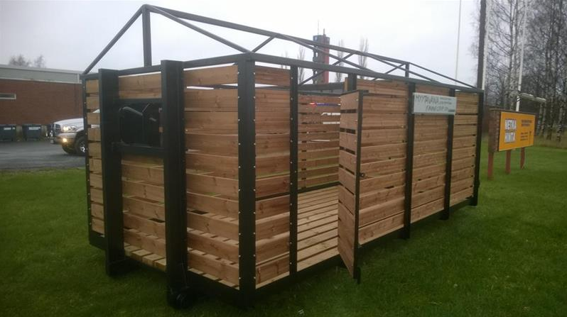 We also provide platforms for firewood, standard size platform is 5,0 x 2,4 x 2,4.  They can also be custom made.  The platform can easily be turned into a storage space. A high quality tarpaulin is included.  Starting price eur 2950 /vat 0