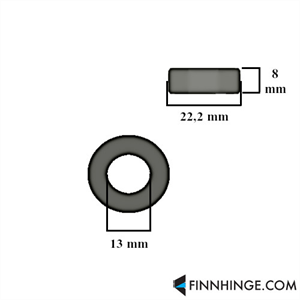 Laakeri 13 mz - Painelaakeri 13 x 22,2 x 8 mm, messinkikuori