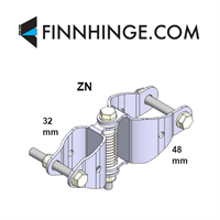 252x253 ZN - Turvaportin sarana putkikaiteeseen, D32 x D48, sähkösinkitty