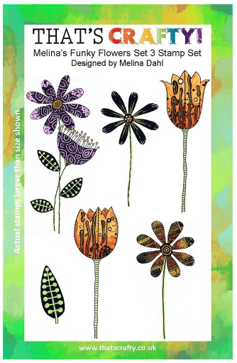 A5 Clear stamp set Melina´s Funky Flowers set 3