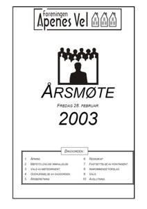 Program for Årsmøte 2003