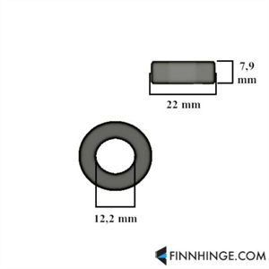 Laakeri 12_2 mz - Painelaakeri 12,2 x 22 x 7,9 mm, messinkikuori