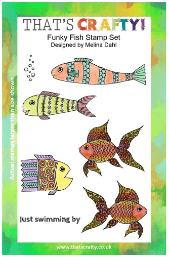 A5 Clear stamp set Funky Fish