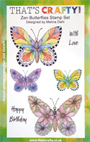 A5 Clear stamp set Zen Butterflies