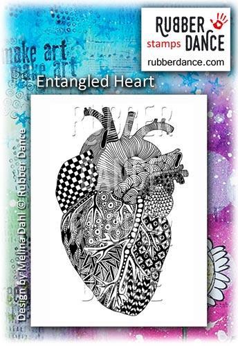 Rubber stamp Entangled heart