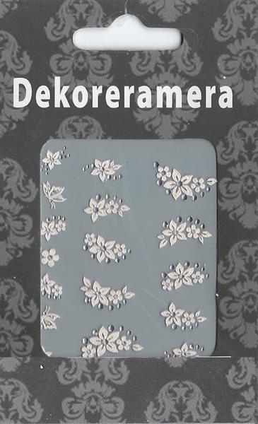 DM- Sticker Flower white & butterfly