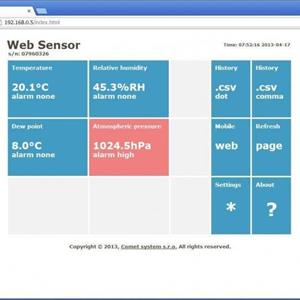 Web sensor, temp.+humidity+barom. pressure, 1m cable