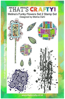 A5 clear stamp set Melina´s Funky Flowers set 2