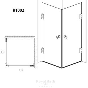 RoyalBath Lyx Duschhörn (Rak), 70x70 Klarglas, CB