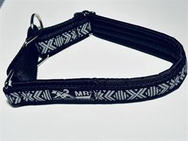 Necklace, half choker Black with reflective pattern