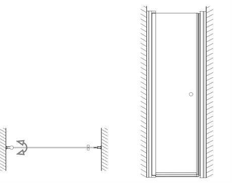 CW1 - Nisch - 1st glasdörr med väggmagnet