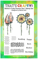 A5 clear stamp set Funky Flowers set 1