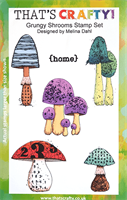 A5 Clear stamp set Grungy Shrooms