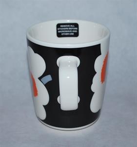 Svart Mugg Marimekko Oiva Unikko 60th Anniversary Jubileumsmugg 