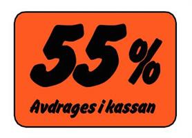 Etikett 55% Avdrages i kassan