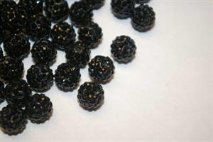Svarta Shamballa pärlor. 10 mm.