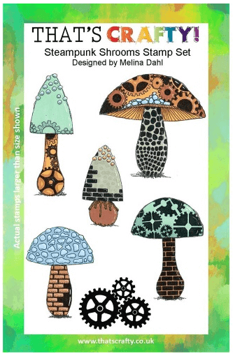 A5 Clear stamp set Steampunk Shrooms