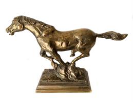 Hästskulptur Horse alum raw antique gold