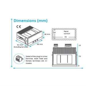 C40-D-U Multisignal digital panel meter Vaux 18 to 265 VAC/DC