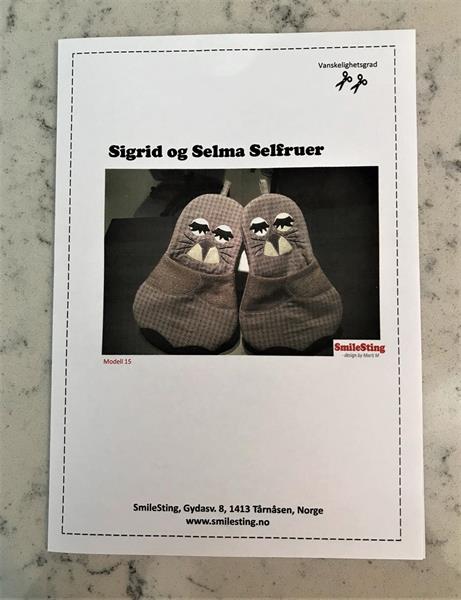 Mønster på grytevottene Sigrid og Selma Selfruer 