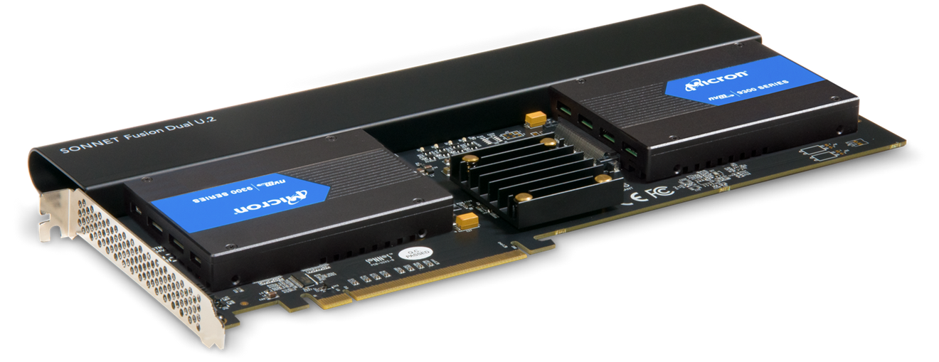 Sonnet PCIe kort for 2 NVMe SSD