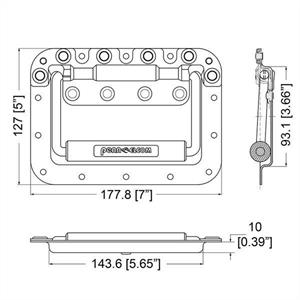 Stort handtag zink 19 mm gummi