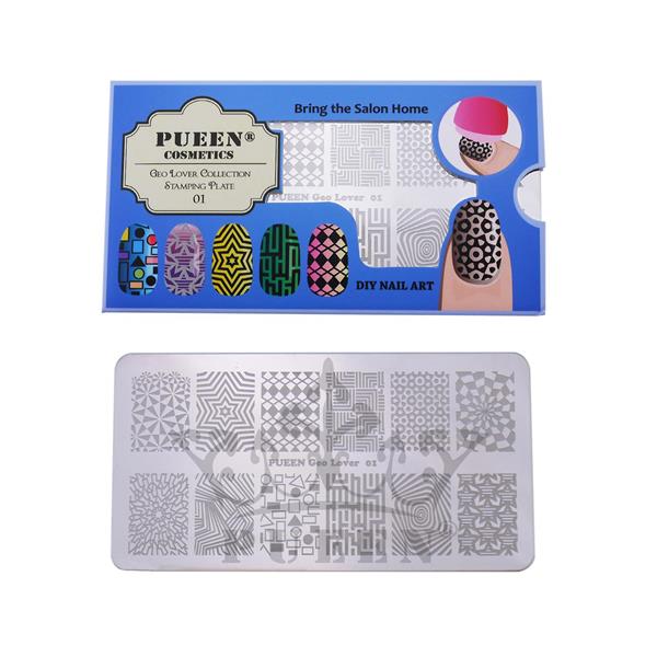 PUEEN- Nail Stamp Plate Geo Lover 01