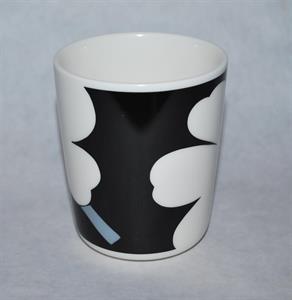 Svart Mugg Marimekko Oiva Unikko 60th Anniversary Jubileumsmugg 
