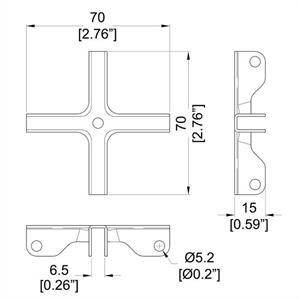 Hörnvinkel 4-vägs vägg 6,5 mm