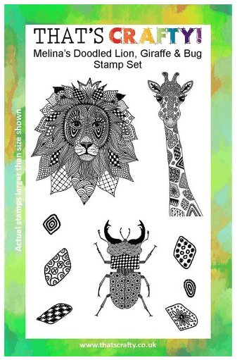 A5 clear stamp set Melina´s dooddled Lion, Giraffe