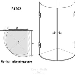 RoyalBath Lyx Duschhörn (Rund), 100x100 Klarglas, BM