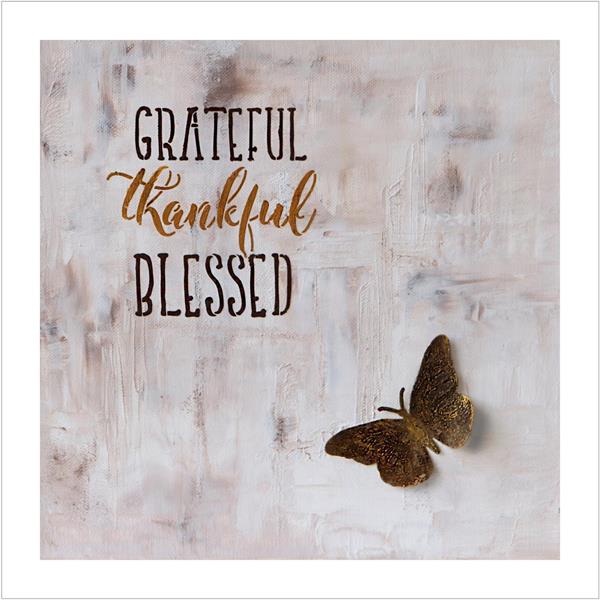 Kunstkort - Grateful, thankful, blessed
