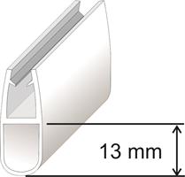 U-list för 8mm glas 13mm, Svart Matt