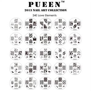 PUEEN- Stamping Plates 24E,Love Elements