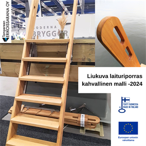 lporras AISI316 09 - Liukuva laituriporras: 9 askelmaa
