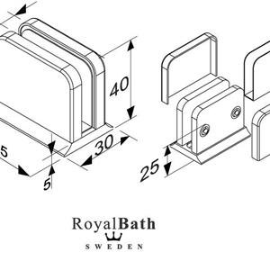 RoyalBath U-hållare Blank Mässing/Guld 48x40x19mm