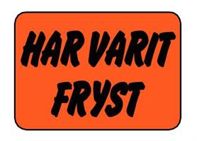 Etikett Har varit fryst 50x30mm