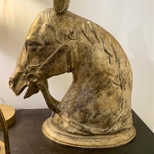 Skulptur Hästhuvud Horse Head raw oxy bronze