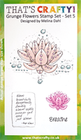 A6 clear stamp set Grunge Flowers set 5