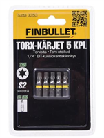 FINBULLET TORX RUUVAUSKÄRKISARJA 5 kpl 1/4" T25 x 25 mm 3353