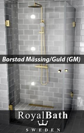 RoyalBath Duschväggar i Borstad Mässing / Guld (GM)
